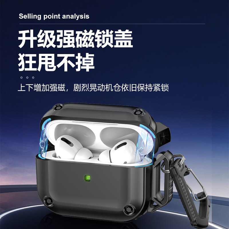 适用苹果tpu全包防摔磁吸耳机壳