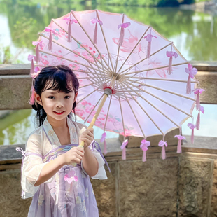 小号儿童油纸伞花瓣旗袍汉服走秀演出表演道具防晒男女新中式古典