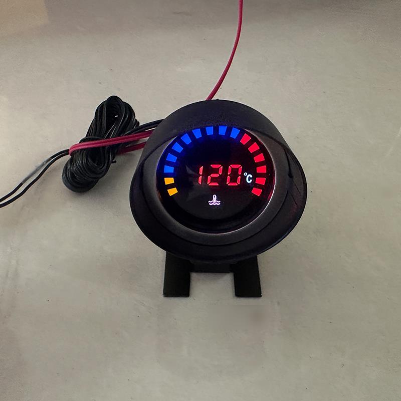 圆形数显指针水温表炮台型12V24V通用适用农机汽车工程车货车叉车