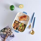 分格餐盘大人减肥专用211减脂控量饭盒带盖餐盒家用盘子定量陶瓷