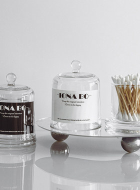 轻奢透明棉签盒进口玻璃盒带盖饰品首饰收纳盒牙签盒储物收纳