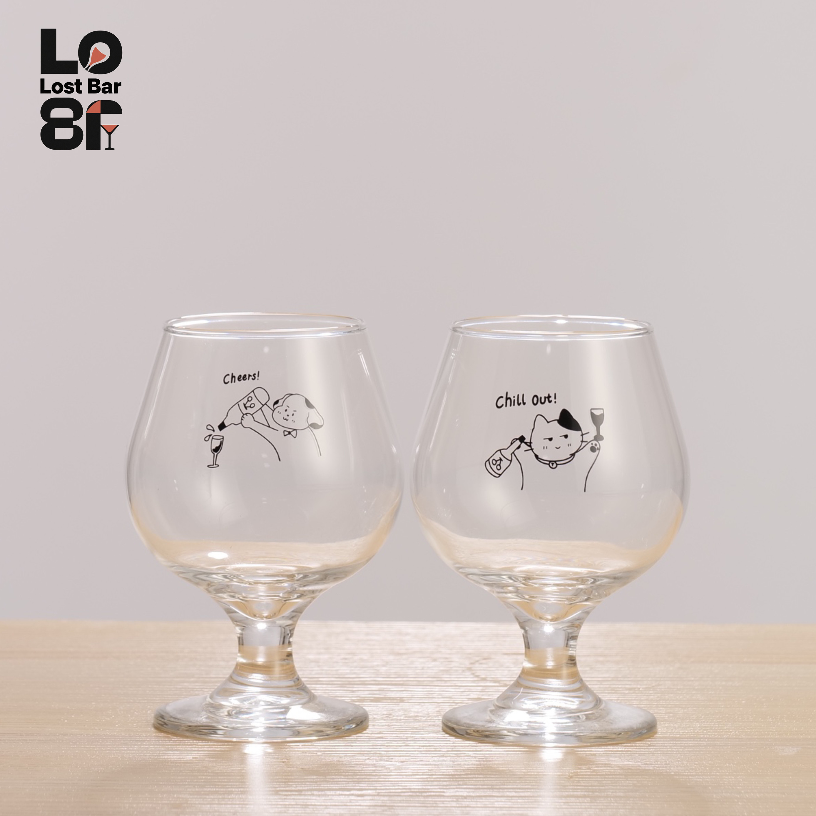 韩式可爱小狗ins风玻璃杯小猫咪高脚杯果酒杯果汁杯气泡水杯