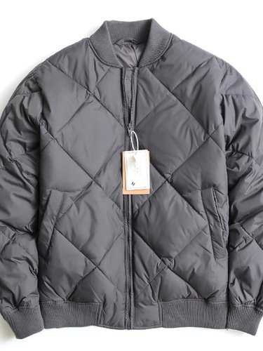 美式覆古菱格！200克高蓬松羽绒服外套男冬季保暖棒球领鸭绒夹克