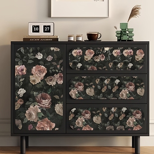 法式家具翻新贴纸复古风自粘柜子装饰壁纸宿舍衣柜改造防水防潮贴