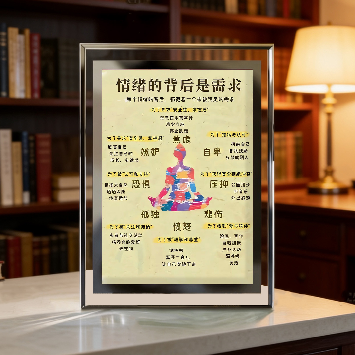 情绪的背后是需求拒绝内耗高能量摆件简约水晶玻璃相框摆台孩子