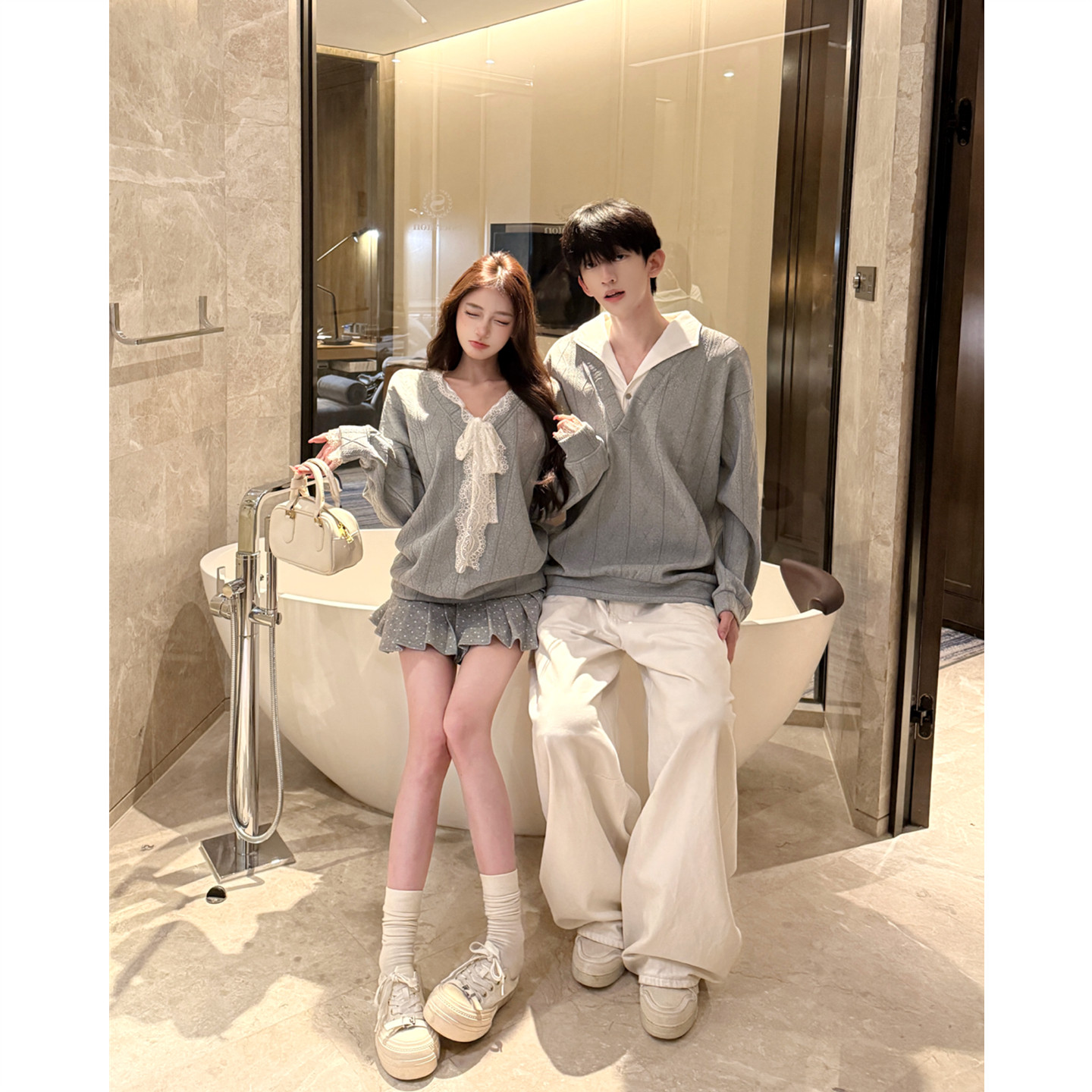 小众设计感情侣装春秋韩