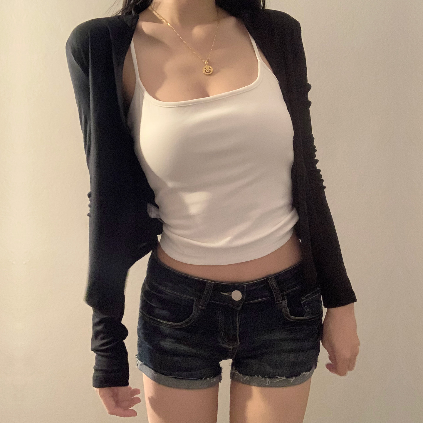 纯色休闲百搭薄款长袖防