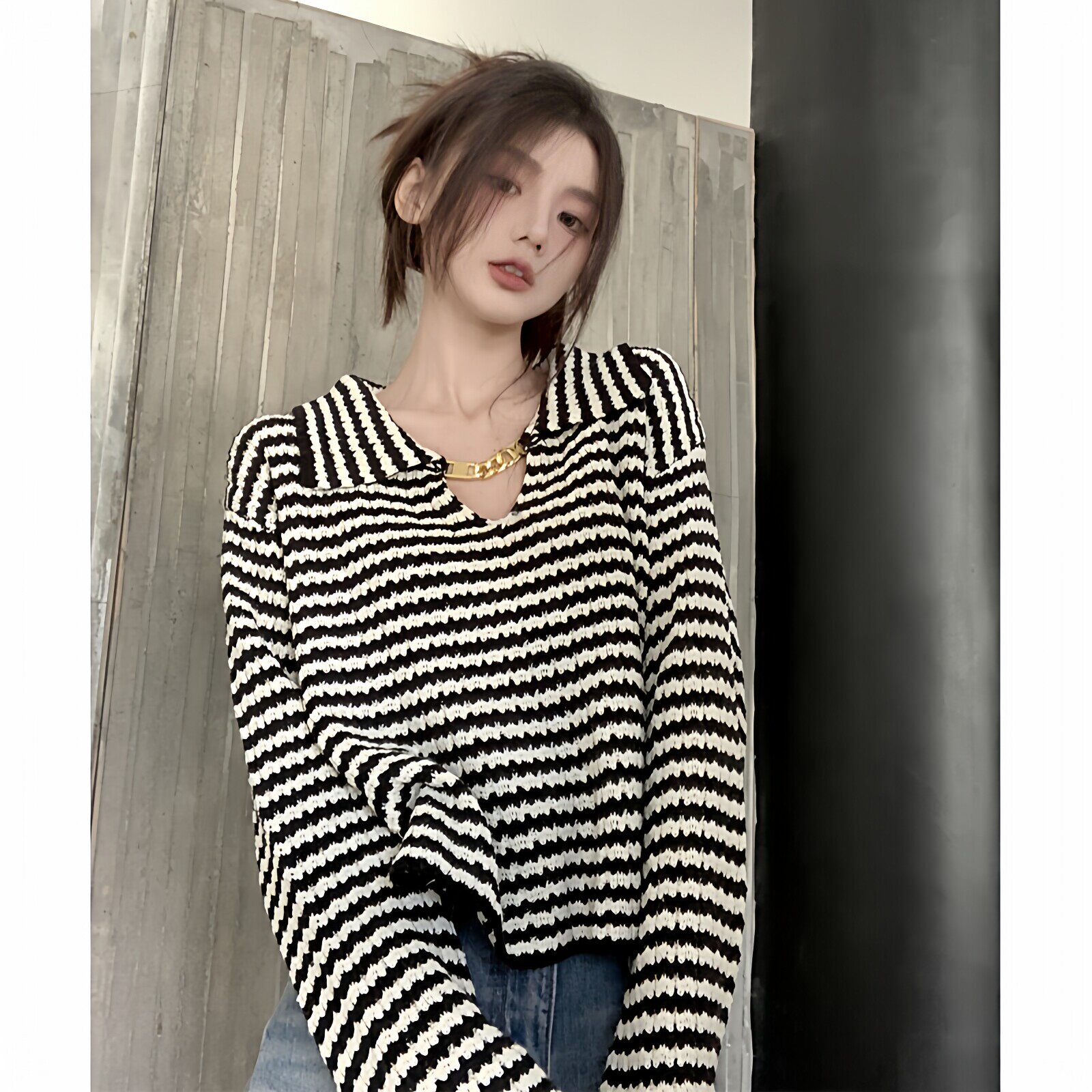 法式赫本风娃娃领毛衣女
