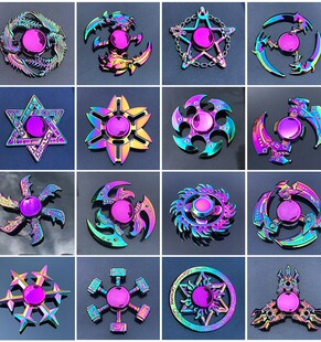 指尖陀螺炫彩陀螺指间旋转金属儿童减压玩具手指彩色指上解压神器