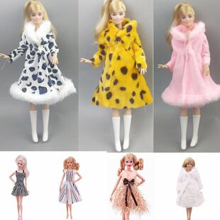 30cm正版娃娃衣服冬装婚纱礼服时装套装清仓特价优惠6分芭娃巴比