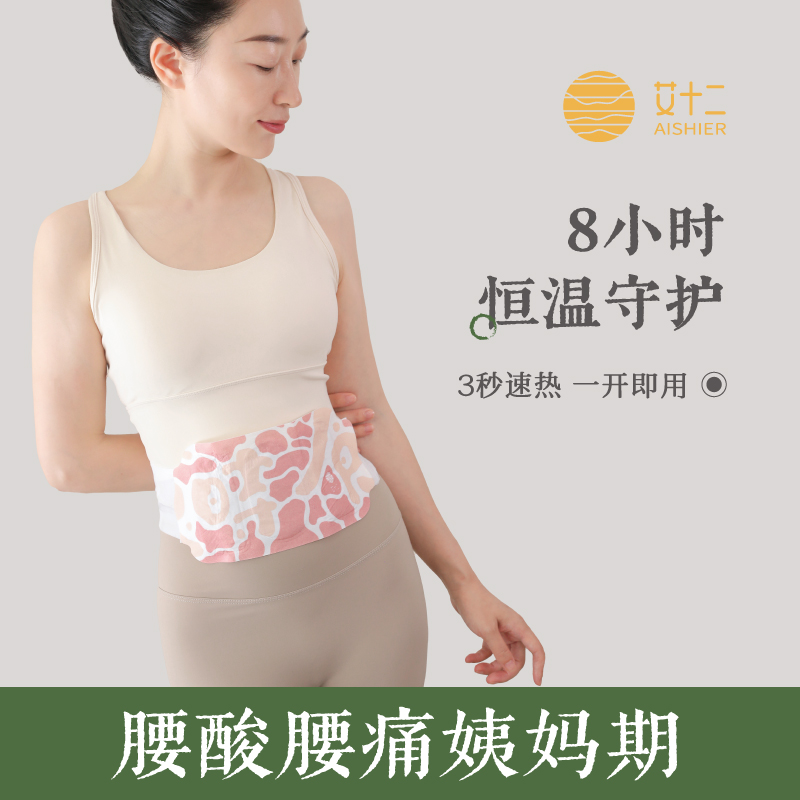 艾十二艾草自发热腰部热敷贴保暖腰贴腰带女暖宫护肚子护腰艾灸贴