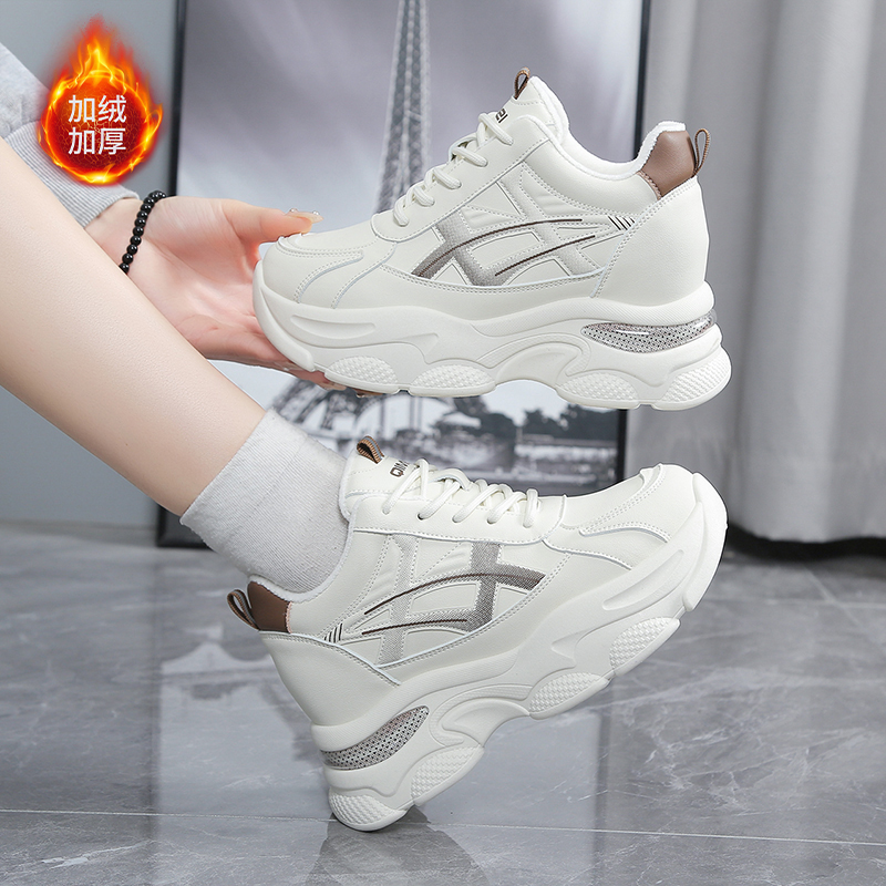 卓诗妮真皮厚底内增高女鞋