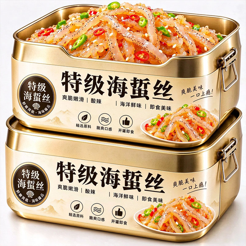 海蜇丝即食凉拌菜海蜇皮海蜇头官方旗舰店特产美食酒店商用批发