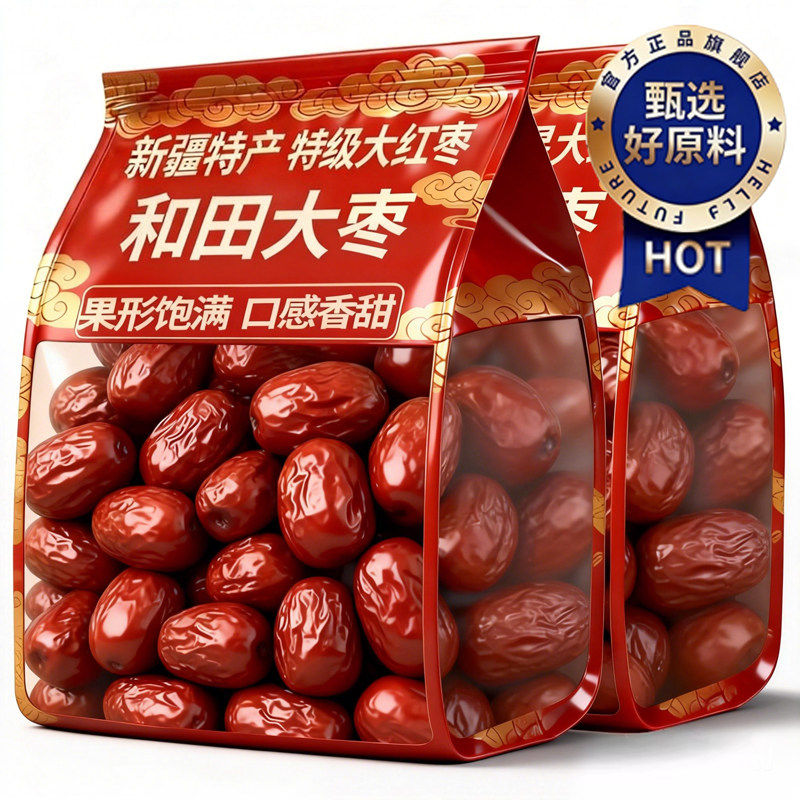 新疆特产红枣官方旗舰店红枣2026新货一级免洗红枣若姜灰枣泡水喝