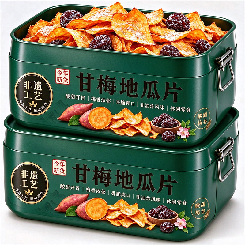 甘梅地瓜片官方旗舰店新鲜原切薄脆红薯片即食番薯办公室解馋追剧