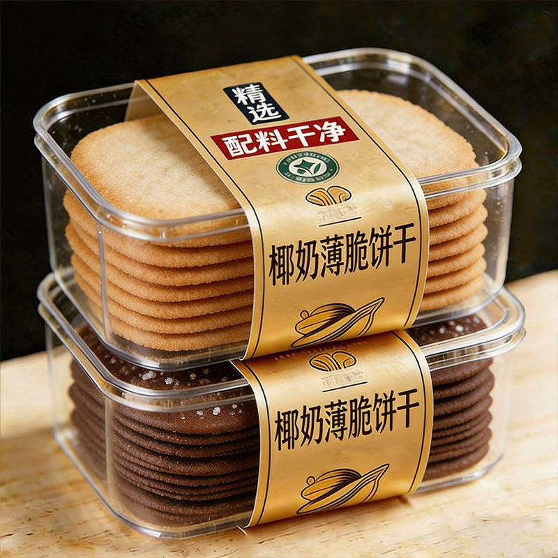 椰奶薄脆饼干官方旗舰店正品巧克力椰奶混合口味薄脆饼干独立包装
