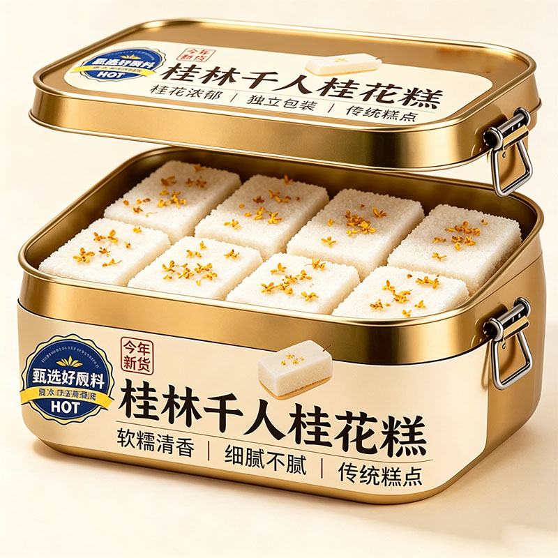 桂林桂花糕官方旗舰店正品广西桂林特产桂花糕传统糕点正宗千人糕