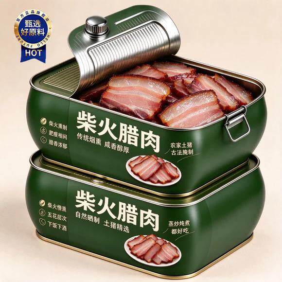 正宗四川腊肉土猪五花老腊肉农家自制咸肉湖南湘西特产后腿烟熏肉