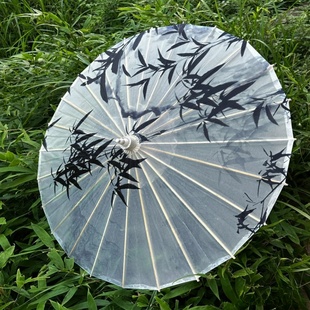 水墨竹油纸伞古风道具国风汉服旗袍拍照书法伞新中式装饰伞舞蹈伞