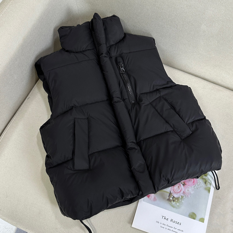 儿童羽丝绒马甲外穿男童女童立领马夹宝宝加厚白鸭绒丝羽丝背心