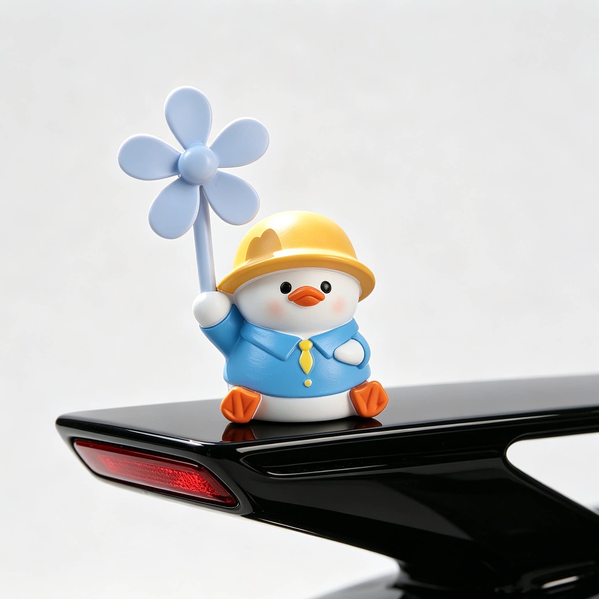 可爱小鸭子风车摆件电动自行车装饰头盔竹蜻蜓后视镜遛娃神器装饰