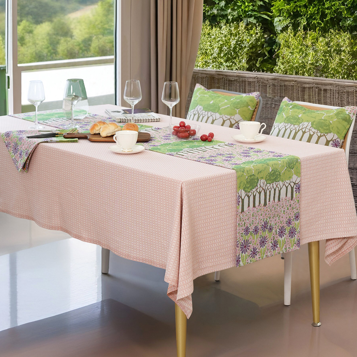 桌旗美式田园高端提花餐桌旗布