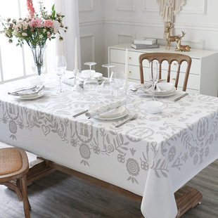 美式轻奢桌布欧式现代高级感餐桌布长方形全棉茶几台布2025年新款