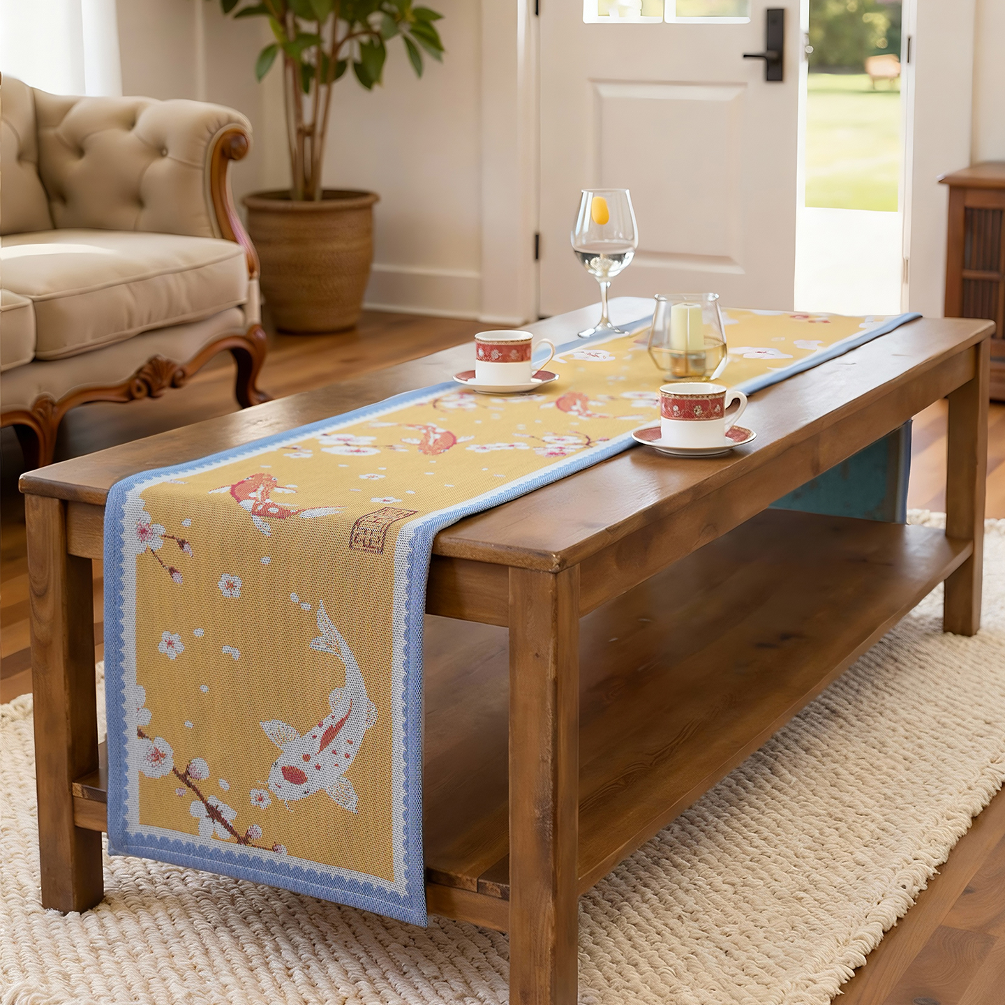 桌旗中古风轻奢高端餐桌茶几旗布