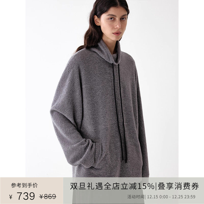 PLANITES高领抽绳毛绒卫衣