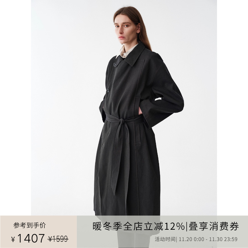 PLANITES vol.22 纯棉挺括斜纹 双层门襟廓形风衣