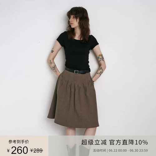 PLANITES丝绵混纺女罗纹半袖T恤
