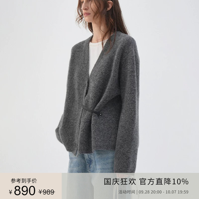 PLANITES羊驼毛开衫v领针织衫图片