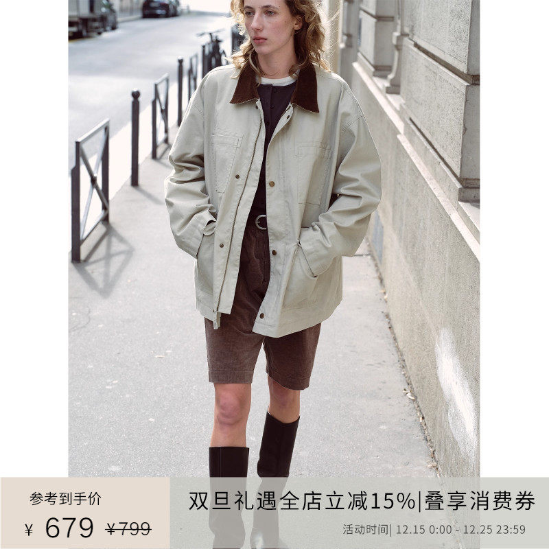 PLANITES水洗拼接领工装夹克