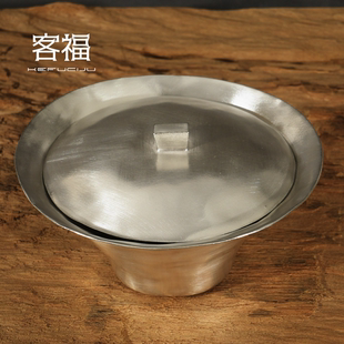 吴燕辉手作银釉超薄胎盖碗公道杯茶杯1mm不烫手柴烧锖肌侘寂 客福