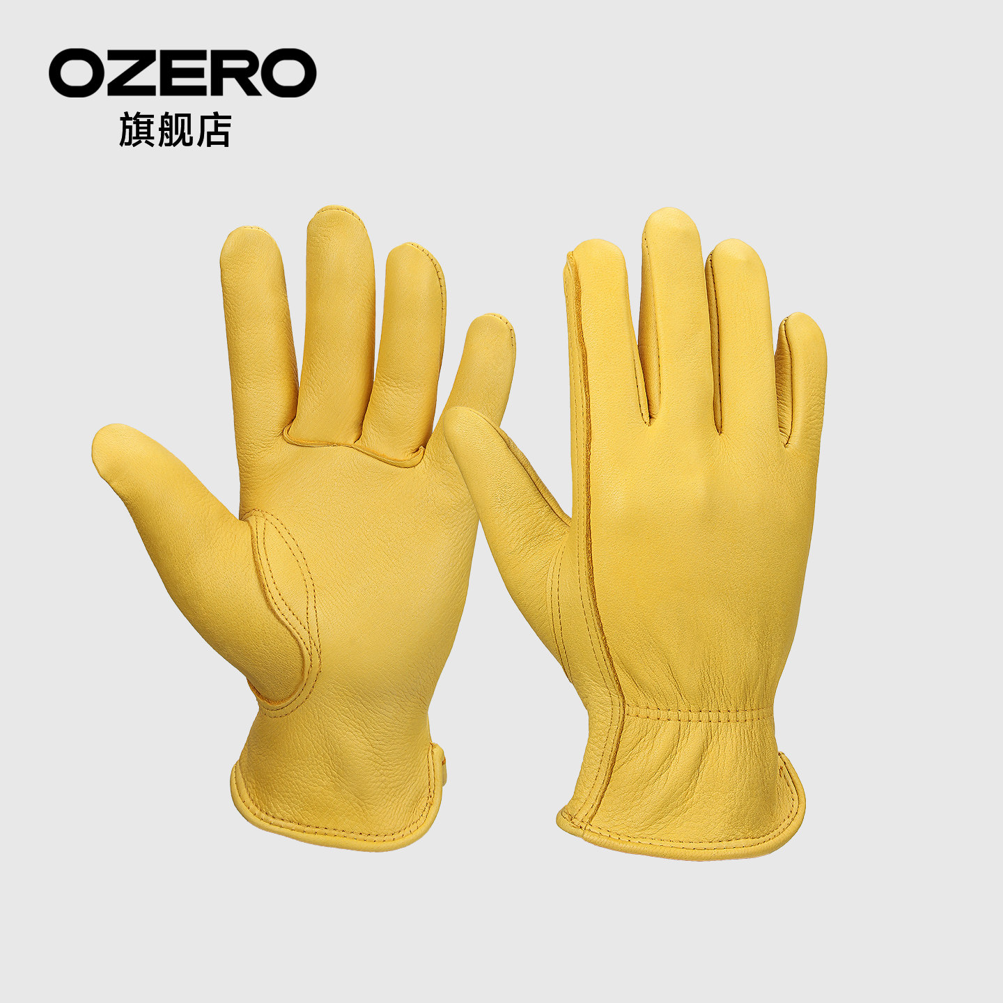 OZERO奥哲鹿皮复古摩托车手套男女户外机车骑行透气防晒四季通用