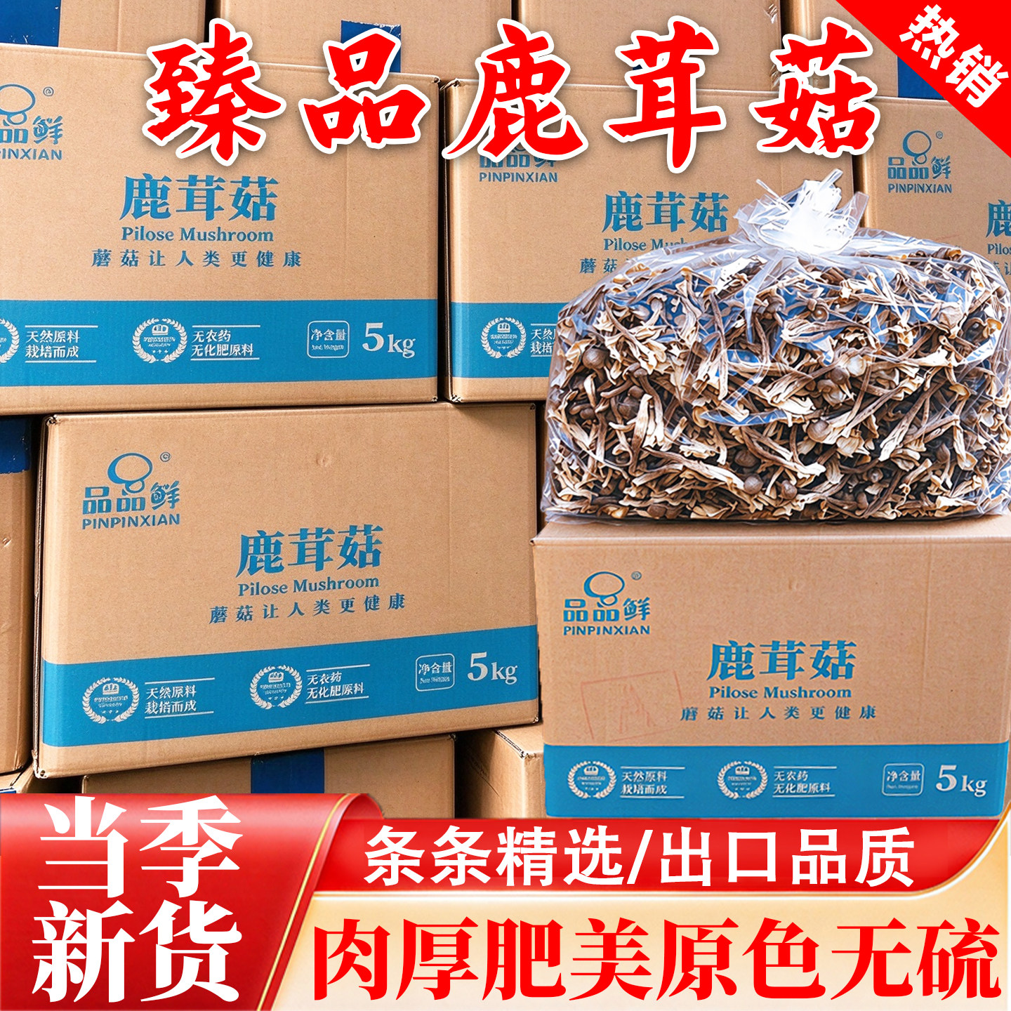 5A特级鹿茸菇干货无硫无添加