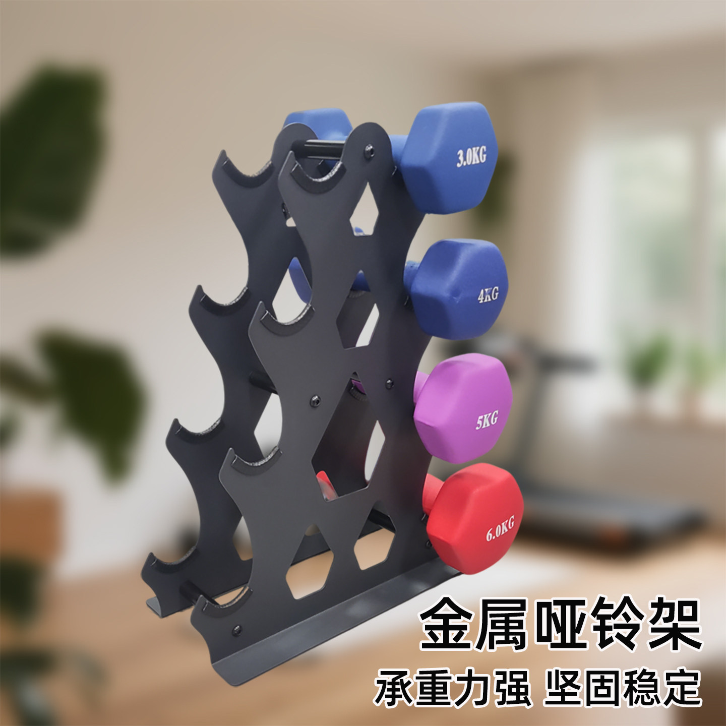 哑铃架子家用哑铃收纳架哑铃放置架多功能哑铃壶铃收纳架托男女用