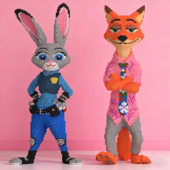 巨大号朱迪兔子积木小颗粒益智拼装 玩具成人高难度男女孩礼物拼图