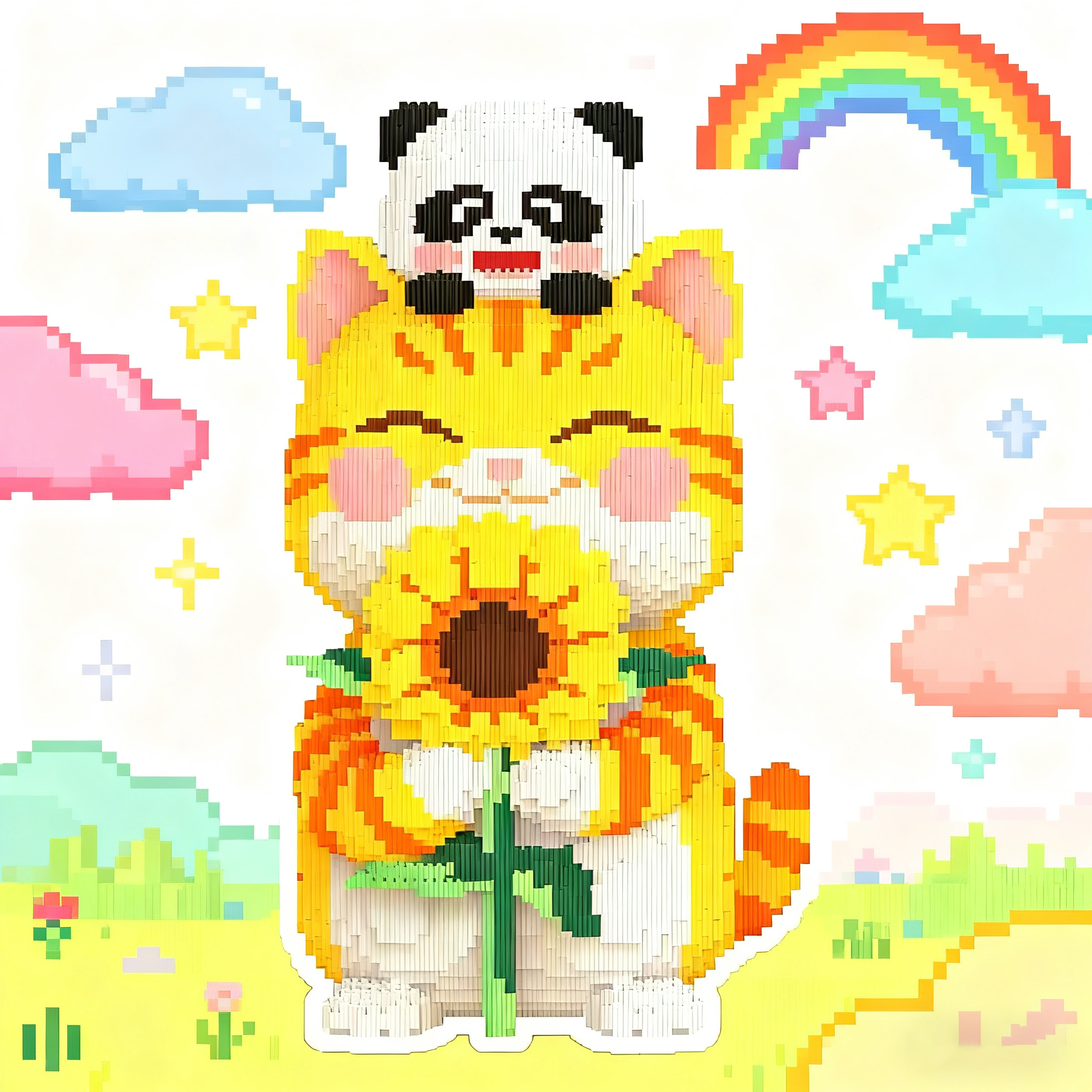 招财猫积木拼图6到12岁