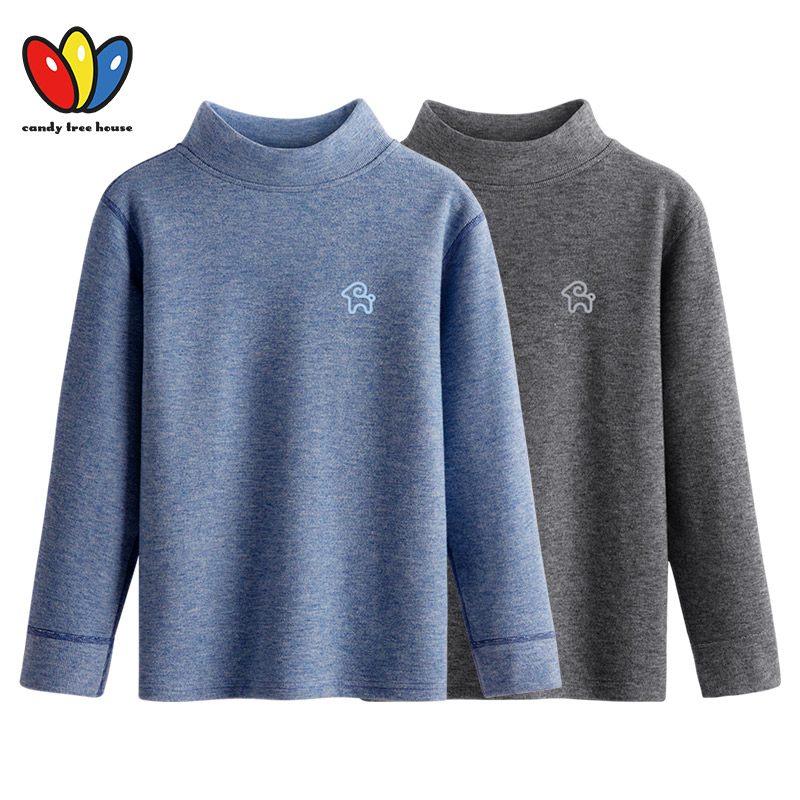 德绒男童打底衫半高领儿童保暖上衣T恤初中小学生男大童秋衣长袖