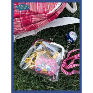 美式复古透明小巧夹子钱包pvc防水零钱化妆品收纳 拾遗部落HOME