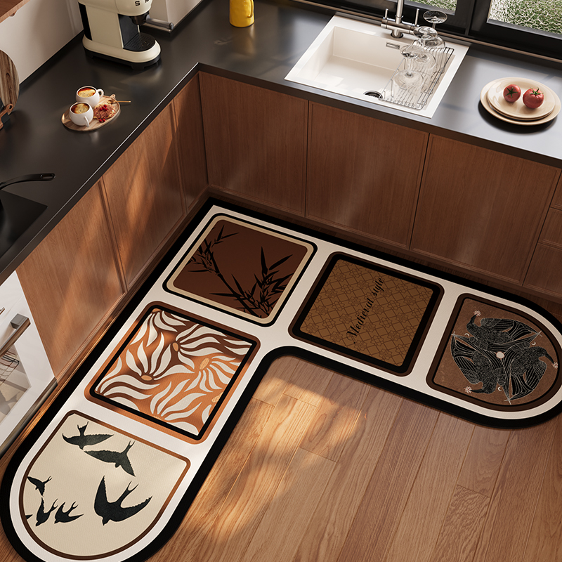 中古风厨房地垫防滑防油