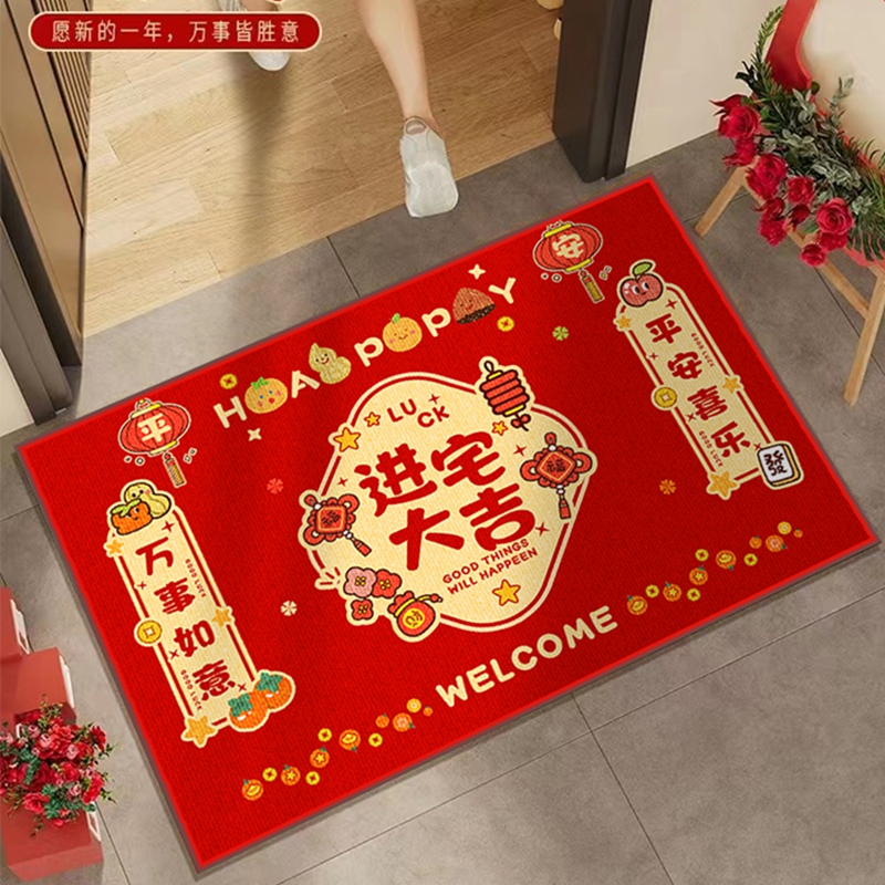 不掉毛不掉色入户门地垫