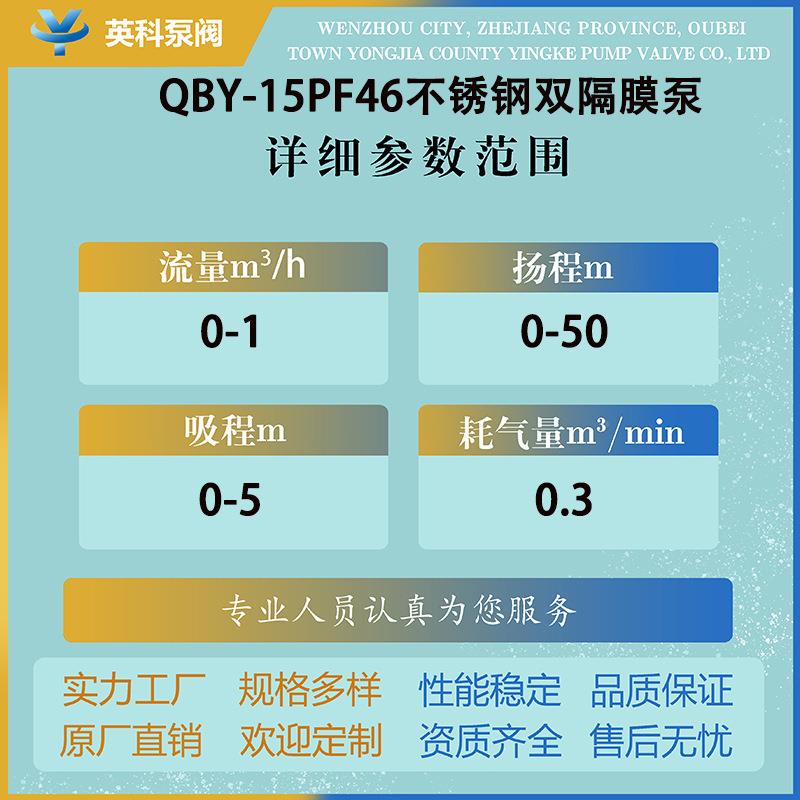 牌气动分耐腐蚀304/316L化工液体 不-锈双钢隔膜泵QBY415PF46