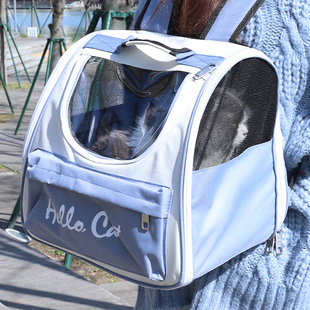 猫包外出便携双肩猫书包宠物猫咪背包大容量猫笼装 外出包用品 猫