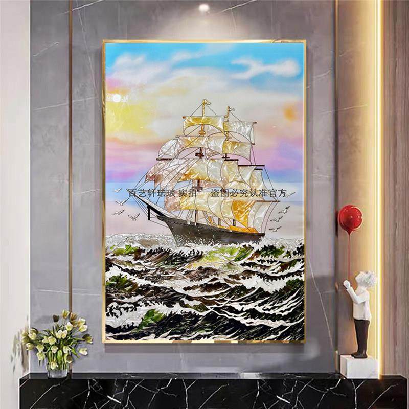 珐琅彩画入户玄关客厅背景装饰画餐厅走廊过道卧室现代简约挂画,家居饰品,现代装饰画,淘宝优惠券,粉丝福利购,淘宝优惠卷