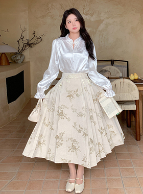 【主推爆款现货】1C128-6606-新中式衬衣+马面裙套装 P180 --K260