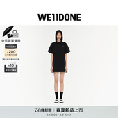 WE11DONE26春季 女士POLO领刺绣logo连衣裙简约休闲侧边褶裥 新品