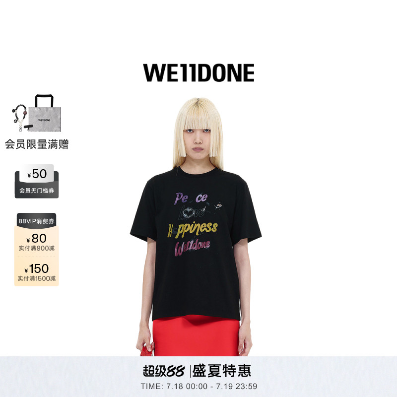 女士短袖WE11DONE印花