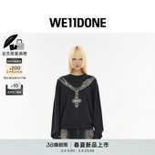 男女同款 时尚 珍珠样式 个性 潮流 LOGO项链印花套衫 WE11DONE26春季